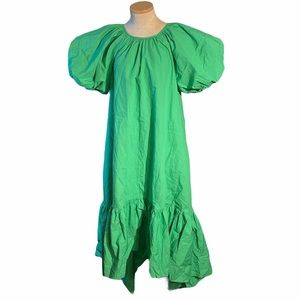 CJR X Target Puff Sleeve Hi-Low Dress Size M Green